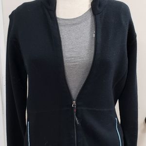 Navy zip cardigan